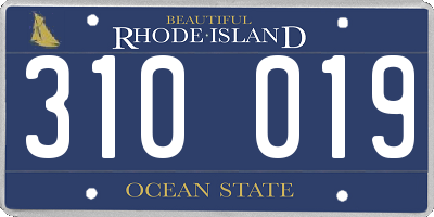 RI license plate 310019