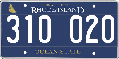 RI license plate 310020