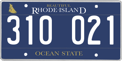 RI license plate 310021