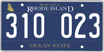 RI license plate 310023