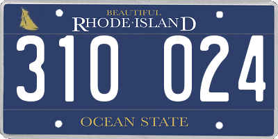 RI license plate 310024