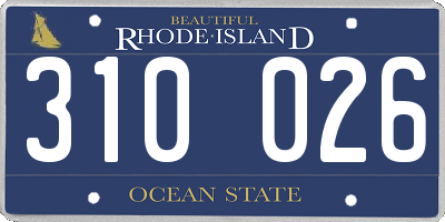 RI license plate 310026