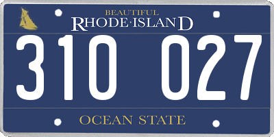 RI license plate 310027