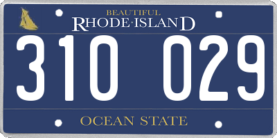 RI license plate 310029