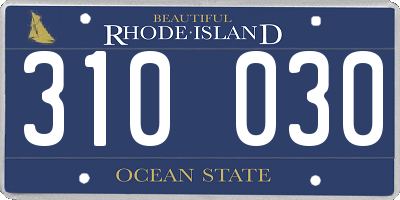 RI license plate 310030