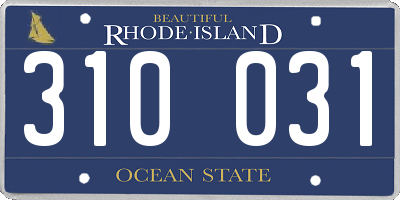 RI license plate 310031