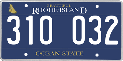 RI license plate 310032