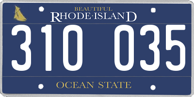 RI license plate 310035