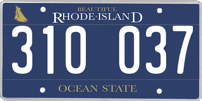 RI license plate 310037