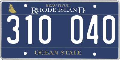 RI license plate 310040