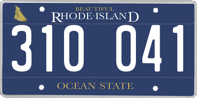 RI license plate 310041