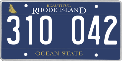 RI license plate 310042