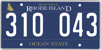 RI license plate 310043