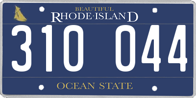 RI license plate 310044