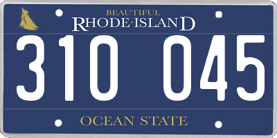 RI license plate 310045
