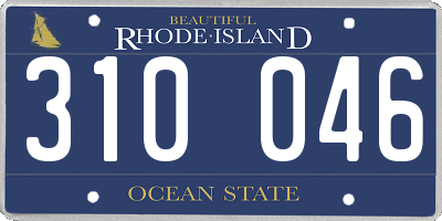 RI license plate 310046