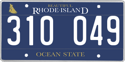 RI license plate 310049