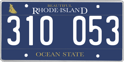 RI license plate 310053