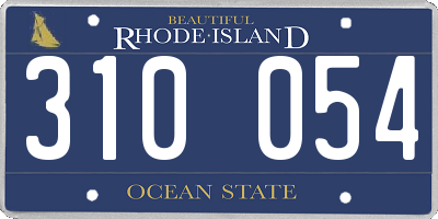 RI license plate 310054