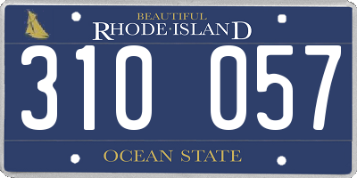 RI license plate 310057
