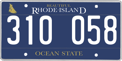 RI license plate 310058