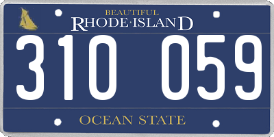RI license plate 310059