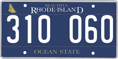 RI license plate 310060
