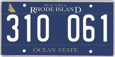 RI license plate 310061