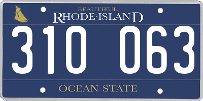 RI license plate 310063
