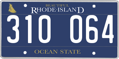 RI license plate 310064