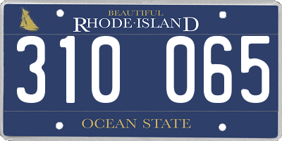 RI license plate 310065