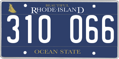 RI license plate 310066
