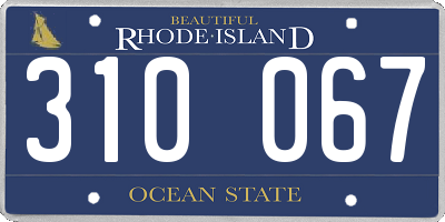 RI license plate 310067