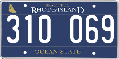 RI license plate 310069