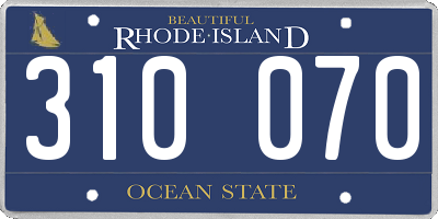 RI license plate 310070
