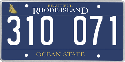 RI license plate 310071
