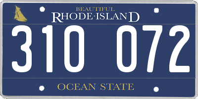 RI license plate 310072