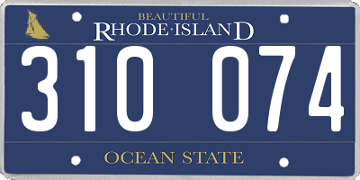 RI license plate 310074