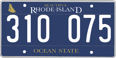 RI license plate 310075