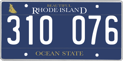 RI license plate 310076