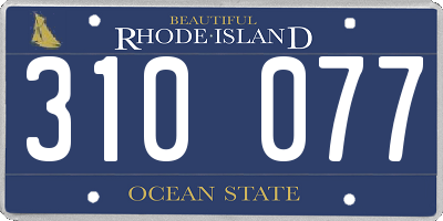 RI license plate 310077