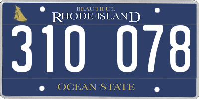 RI license plate 310078