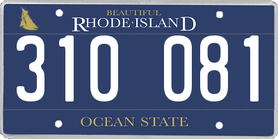 RI license plate 310081