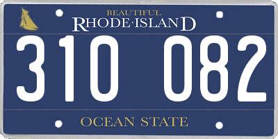 RI license plate 310082