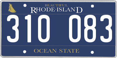 RI license plate 310083