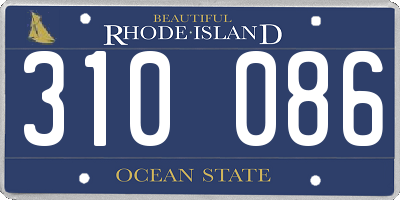 RI license plate 310086