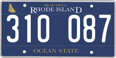 RI license plate 310087