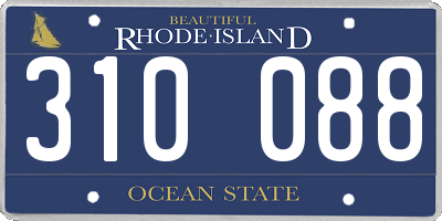 RI license plate 310088