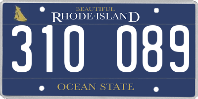 RI license plate 310089