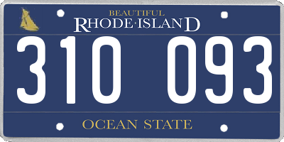 RI license plate 310093